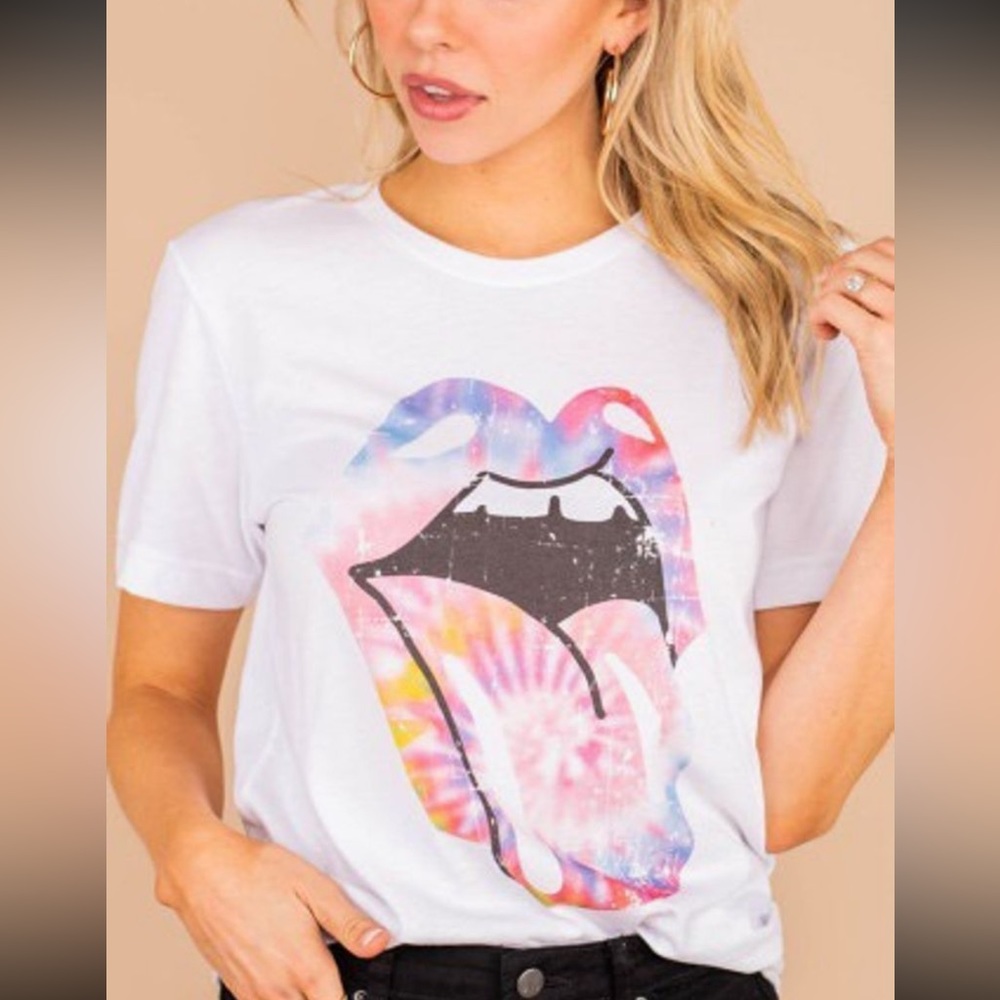Tie Dye Tongue Graphic Tee